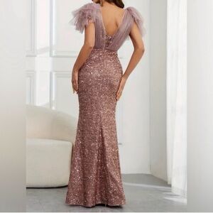 Elegant Backless Sequin Dress